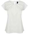 H597 Henbury Ladies Pleat Front Short Sleeve Blouse White colour image